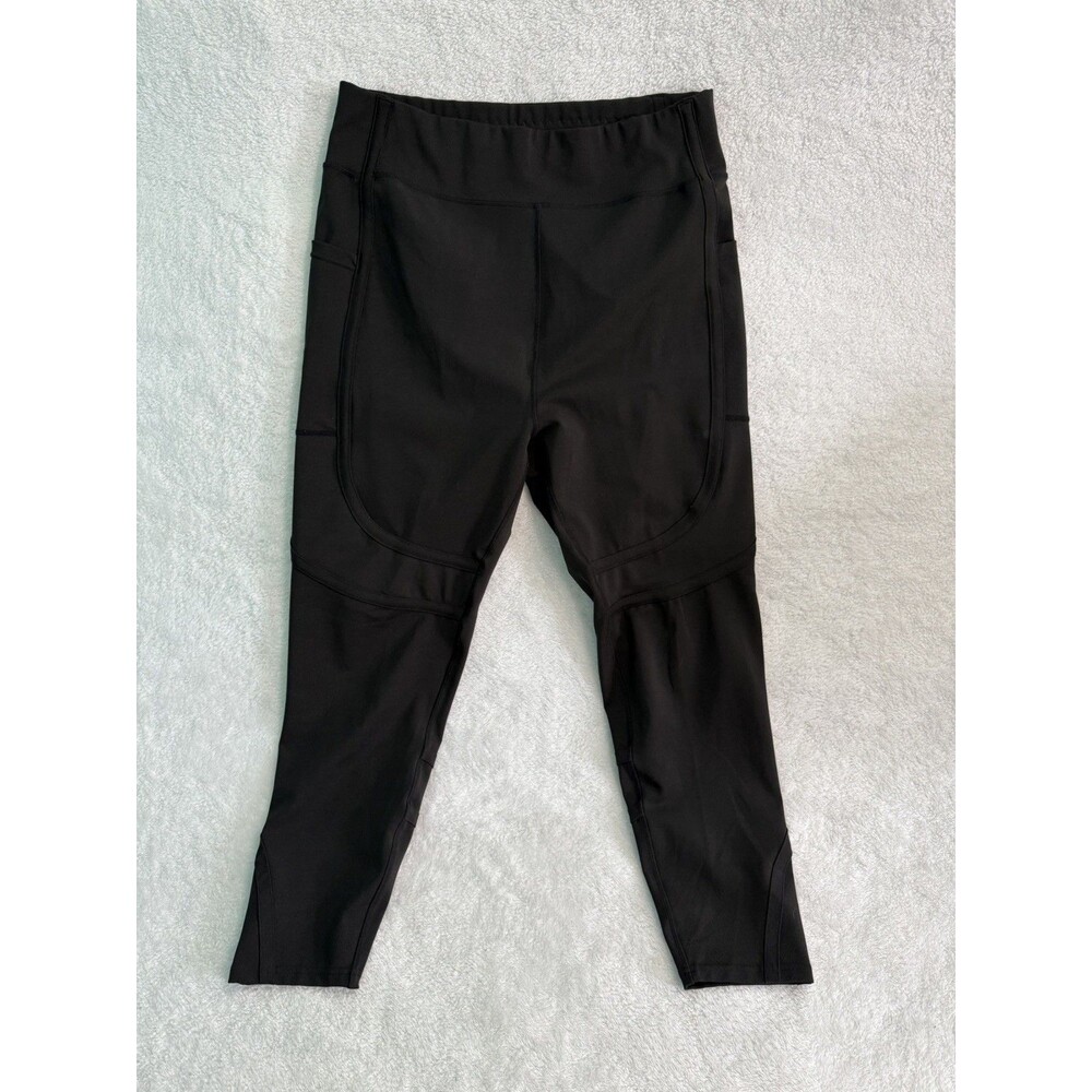 Womens Plus Size 3XL Black Stretchy Active Wear Leggings by POP Fit